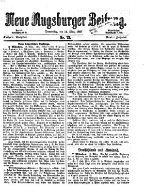 Neue Augsburger Zeitung Donnerstag 14. März 1867