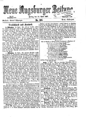 Neue Augsburger Zeitung Freitag 12. April 1867