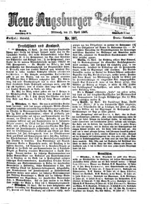 Neue Augsburger Zeitung Mittwoch 17. April 1867