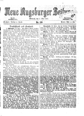 Neue Augsburger Zeitung Mittwoch 1. Mai 1867