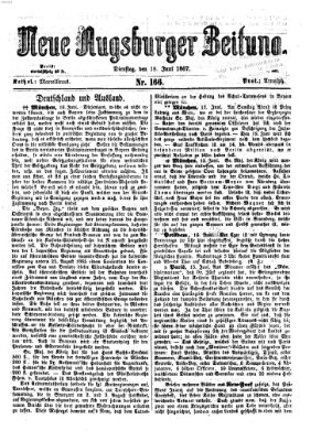 Neue Augsburger Zeitung Dienstag 18. Juni 1867