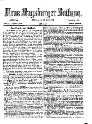 Neue Augsburger Zeitung Mittwoch 26. Juni 1867