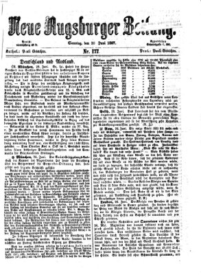 Neue Augsburger Zeitung Sonntag 30. Juni 1867