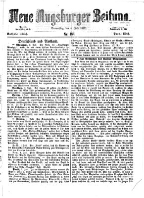 Neue Augsburger Zeitung Donnerstag 4. Juli 1867