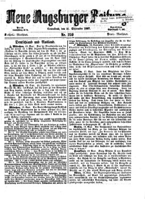 Neue Augsburger Zeitung Samstag 21. September 1867
