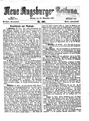 Neue Augsburger Zeitung Montag 30. September 1867