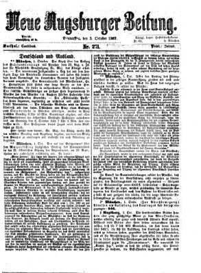 Neue Augsburger Zeitung Donnerstag 3. Oktober 1867