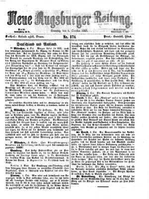 Neue Augsburger Zeitung Sonntag 6. Oktober 1867