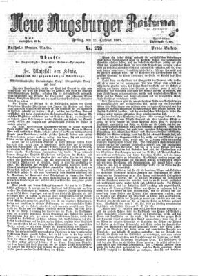 Neue Augsburger Zeitung Freitag 11. Oktober 1867