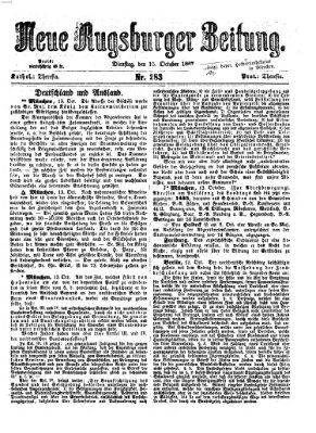 Neue Augsburger Zeitung Dienstag 15. Oktober 1867