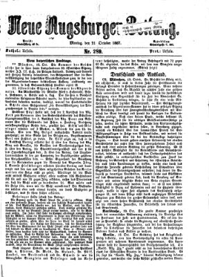 Neue Augsburger Zeitung Montag 21. Oktober 1867