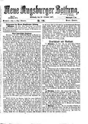 Neue Augsburger Zeitung Mittwoch 23. Oktober 1867