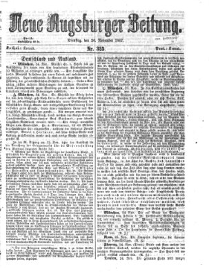 Neue Augsburger Zeitung Dienstag 26. November 1867