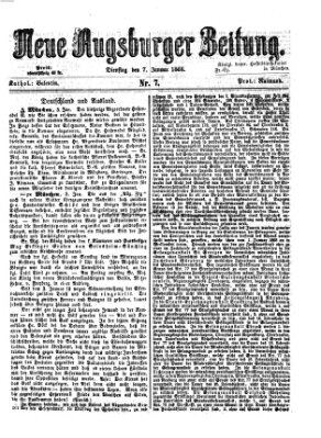Neue Augsburger Zeitung Dienstag 7. Januar 1868