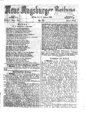 Neue Augsburger Zeitung Freitag 17. Januar 1868