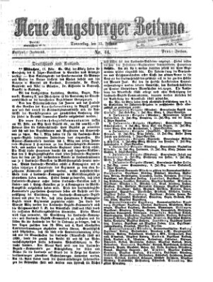 Neue Augsburger Zeitung Donnerstag 13. Februar 1868