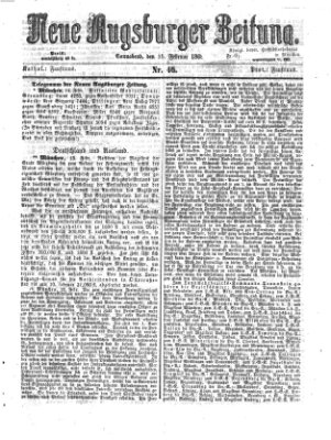 Neue Augsburger Zeitung Samstag 15. Februar 1868
