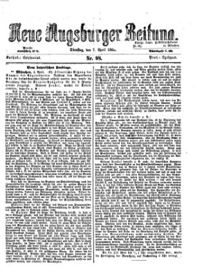 Neue Augsburger Zeitung Dienstag 7. April 1868