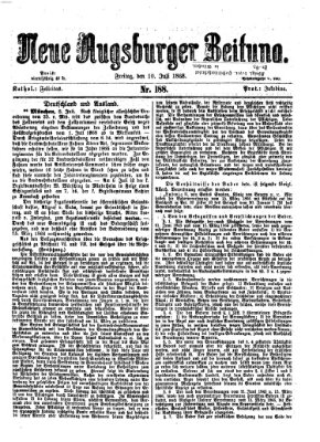 Neue Augsburger Zeitung Freitag 10. Juli 1868
