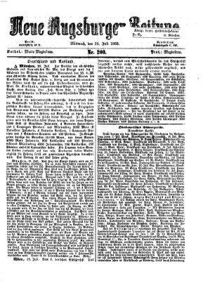 Neue Augsburger Zeitung Mittwoch 22. Juli 1868