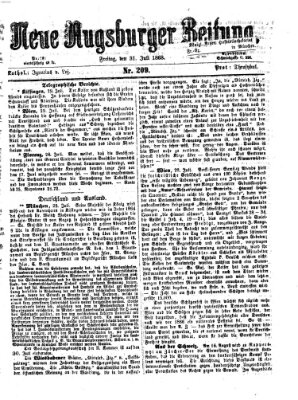 Neue Augsburger Zeitung Freitag 31. Juli 1868