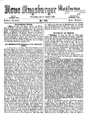Neue Augsburger Zeitung Donnerstag 20. August 1868