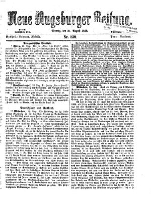 Neue Augsburger Zeitung Montag 31. August 1868