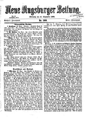 Neue Augsburger Zeitung Mittwoch 30. September 1868