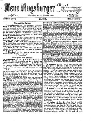 Neue Augsburger Zeitung Samstag 17. Oktober 1868