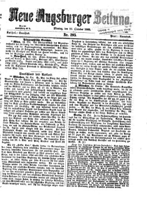 Neue Augsburger Zeitung Montag 26. Oktober 1868