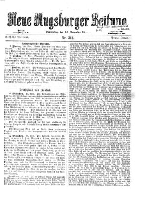 Neue Augsburger Zeitung Donnerstag 12. November 1868
