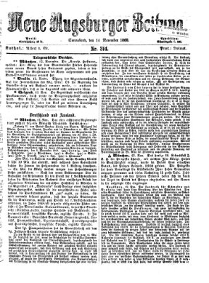 Neue Augsburger Zeitung Samstag 14. November 1868