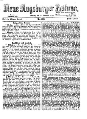 Neue Augsburger Zeitung Montag 16. November 1868