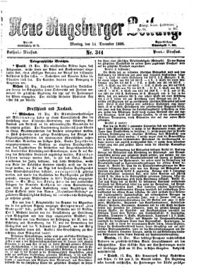 Neue Augsburger Zeitung Montag 14. Dezember 1868