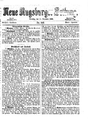 Neue Augsburger Zeitung Dienstag 15. Dezember 1868