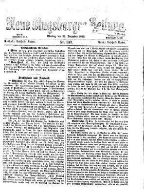 Neue Augsburger Zeitung Montag 28. Dezember 1868