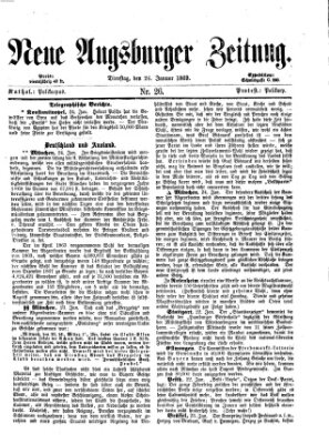 Neue Augsburger Zeitung Dienstag 26. Januar 1869