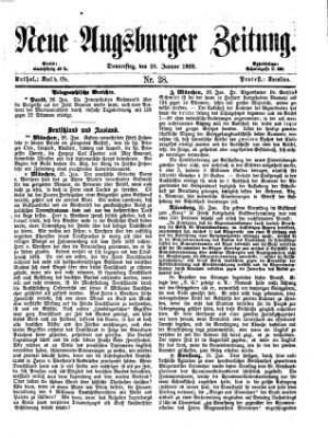Neue Augsburger Zeitung Donnerstag 28. Januar 1869