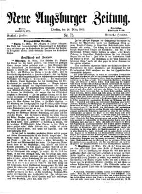 Neue Augsburger Zeitung Dienstag 16. März 1869