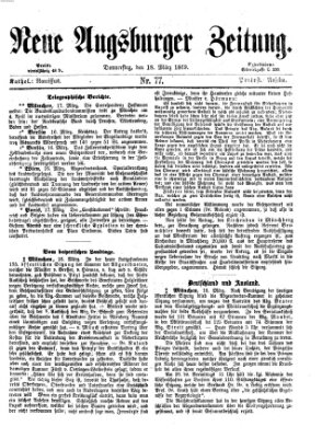 Neue Augsburger Zeitung Donnerstag 18. März 1869