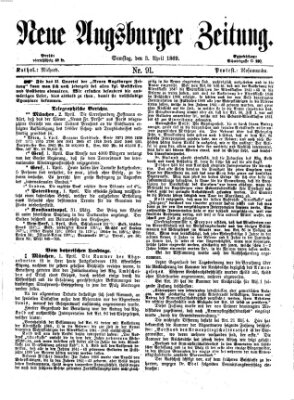 Neue Augsburger Zeitung Samstag 3. April 1869