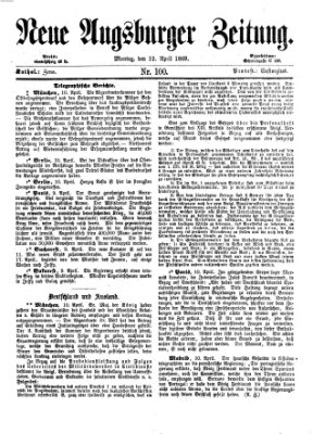 Neue Augsburger Zeitung Montag 12. April 1869