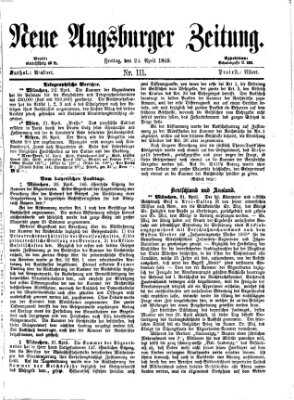 Neue Augsburger Zeitung Freitag 23. April 1869