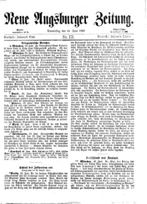 Neue Augsburger Zeitung Donnerstag 24. Juni 1869