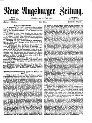 Neue Augsburger Zeitung Samstag 17. Juli 1869