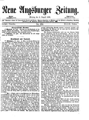 Neue Augsburger Zeitung Montag 2. August 1869