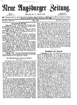 Neue Augsburger Zeitung Mittwoch 11. August 1869