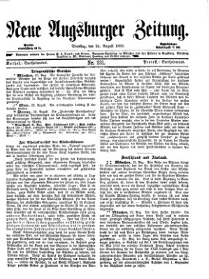 Neue Augsburger Zeitung Dienstag 24. August 1869