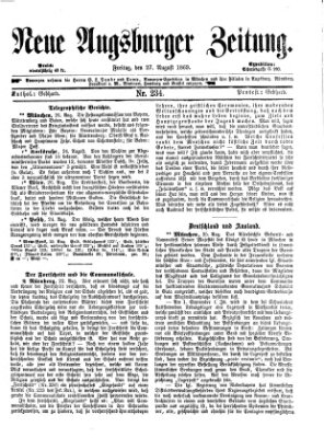 Neue Augsburger Zeitung Freitag 27. August 1869