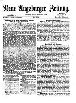 Neue Augsburger Zeitung Mittwoch 15. September 1869